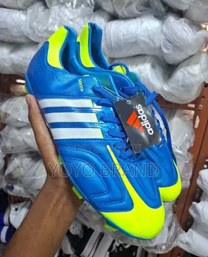 Adidas Soccer Cleats, Blue/Light Green