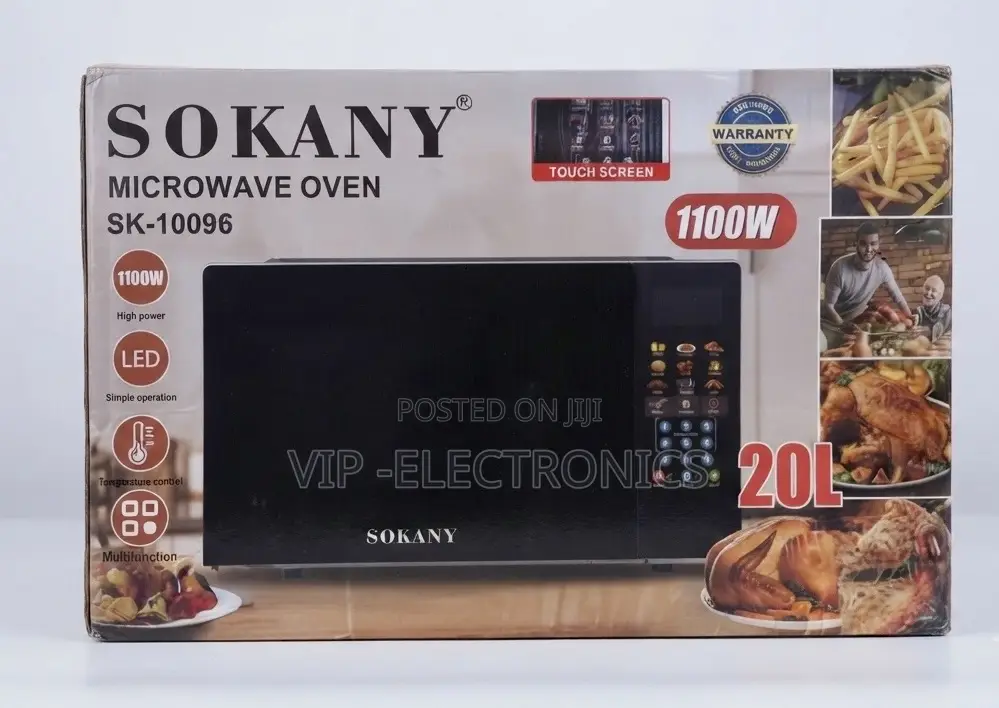 SOKANY 20L Microwave Oven – 1100W With Touch Screen and LED Display