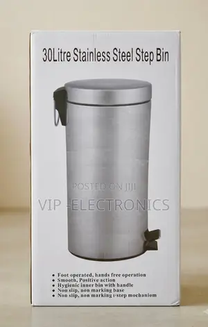 30L Stainless Steel Step Bin Pedal Trash Can – Hands-Free With Inner