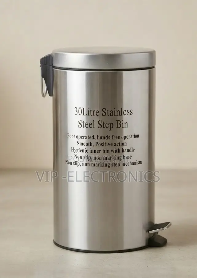 30L Stainless Steel Step Bin Pedal Trash Can – Hands-Free With Inner
