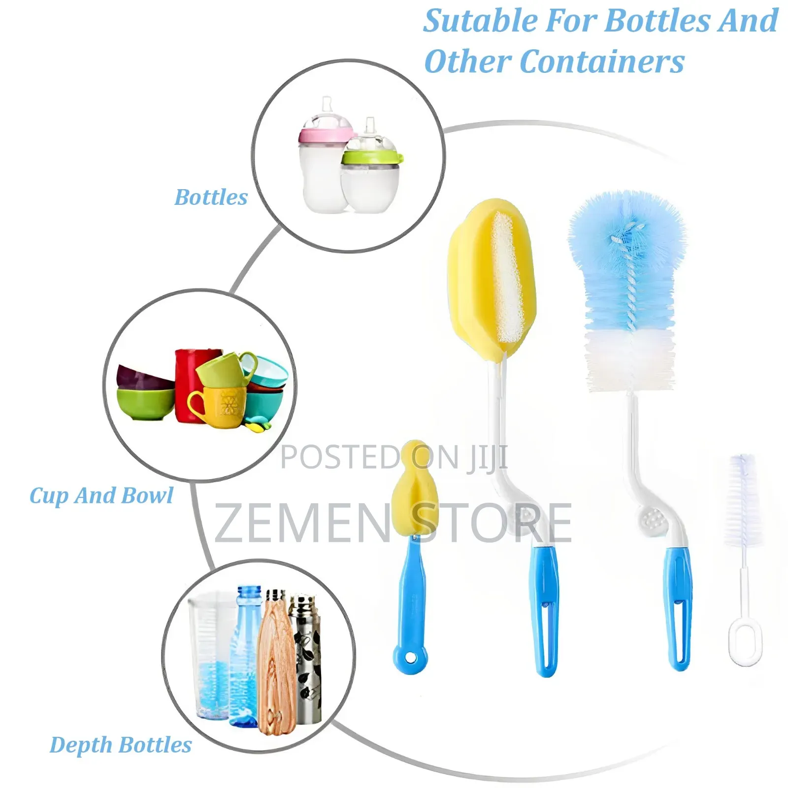Baby Bottle Nipple Cleaning Brush Set – Sponge Bristle Cleaner