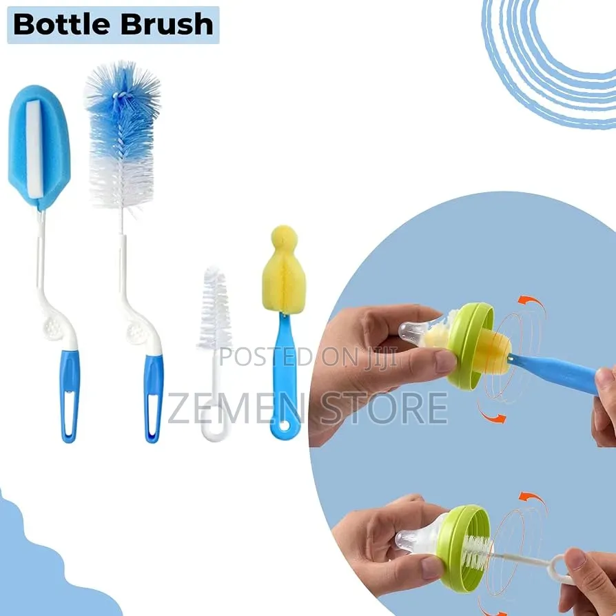 Baby Bottle Nipple Cleaning Brush Set – Sponge Bristle Cleaner