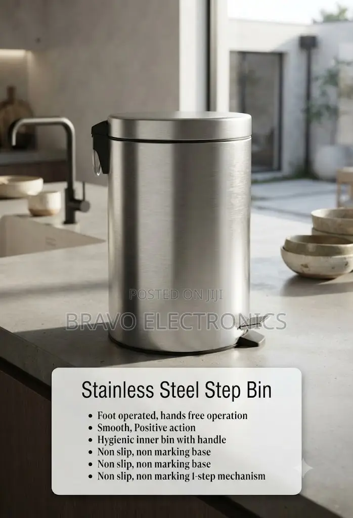  30L Stainless Steel Step Bin – Foot Pedal | Best Price in Addis!