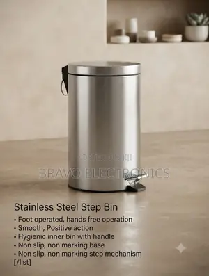  30L Stainless Steel Step Bin – Modern Hands-Free Waste Bin 