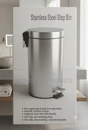  30L Stainless Steel Step Bin – Modern Hands-Free Waste Bin 