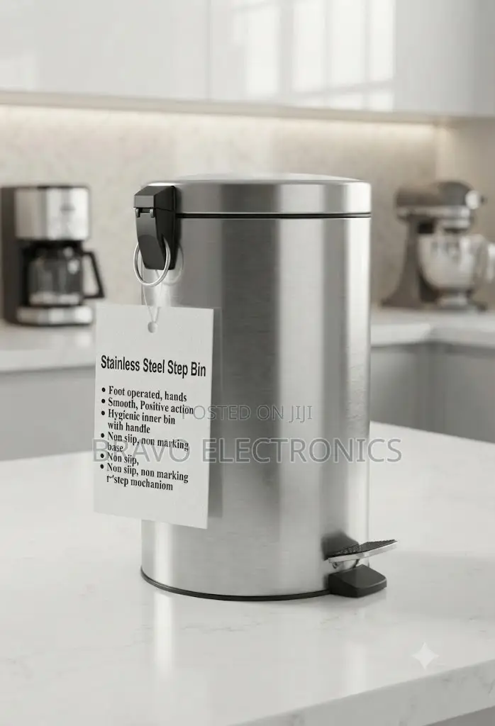  30L Premium Stainless Steel Step Bin – Foot Pedal Dust Bin 