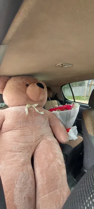 Gift for Her Teddy Bear With Flower Bouquet