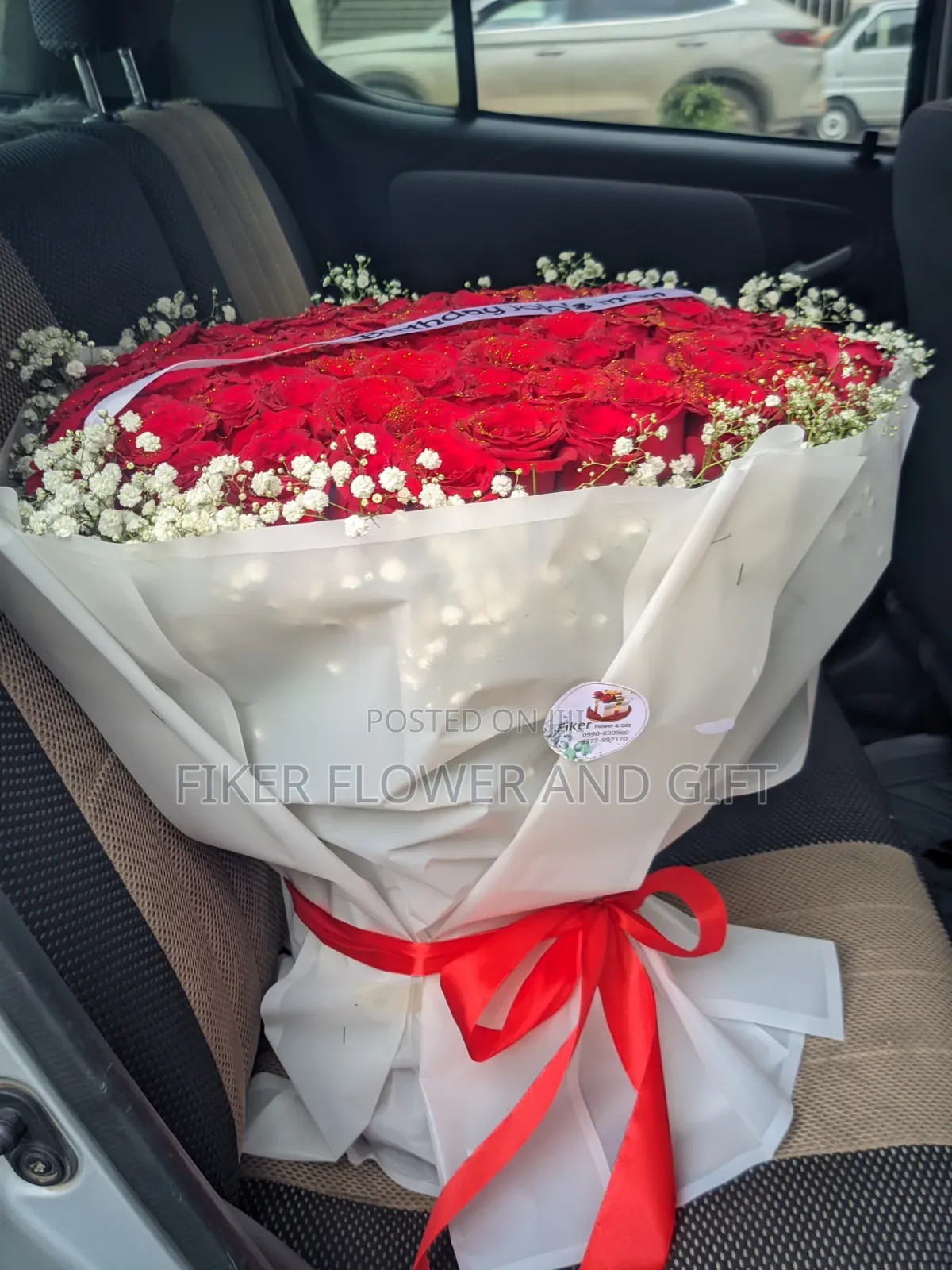 Gift for Her Teddy Bear With Flower Bouquet