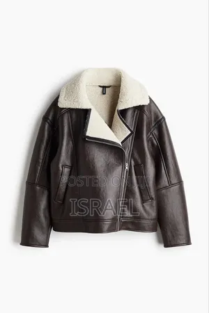 H M Women’s Double-Faced Faux Leather Biker Jacket