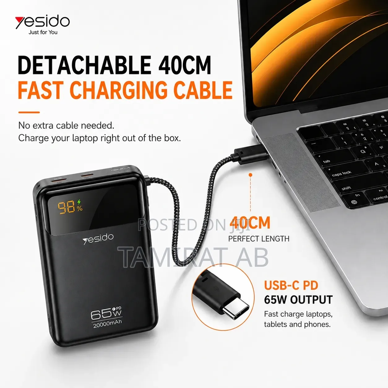 YESIDO YP97 Original 20,000mAh 65W Power Bank