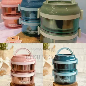 Tedmei 2 Layer Stainless Still Lunch Box የህፃናት ምሳ እቃ