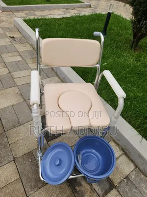 Mobile Showe Toilet Commode Chair Bathroom Bedside Aluminum Wheelchair