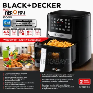 BLACK+DECKER12 in 1 Digital Air Fryer With Window 4.5 L 1500 W