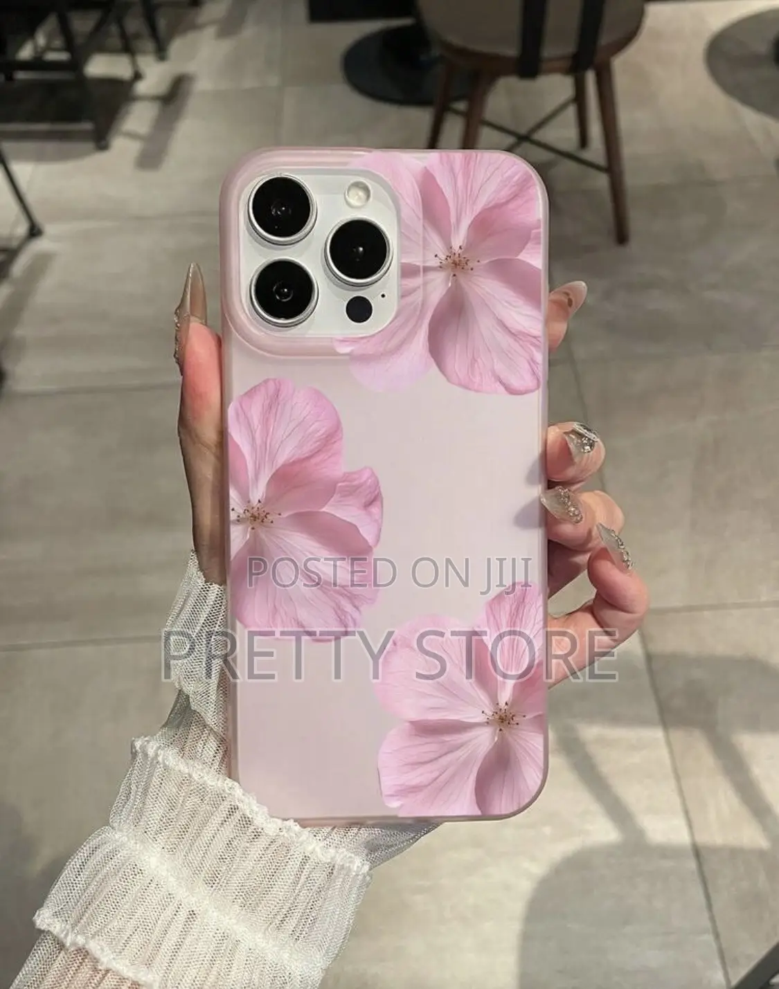 Pink Flower Elements Fashion 1pc Pink Sakura Floral Print Phone Case