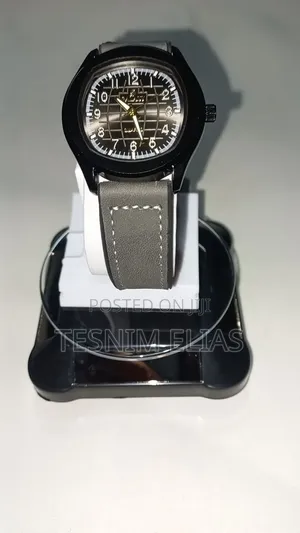 Classic Gray Leather Quartz Watch – Man's Watch
