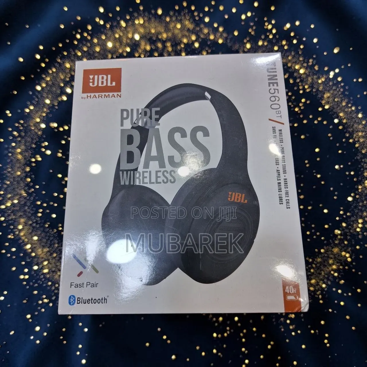 JBL Tune 560BT Bluetooth on-Ear Headset–40-Hour Playtime Fast Pairing