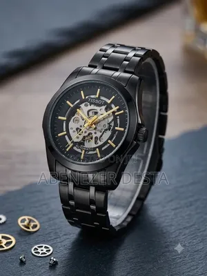 Jiji This Tissot Automatic Watch Features Black Case Skeleton Dial
