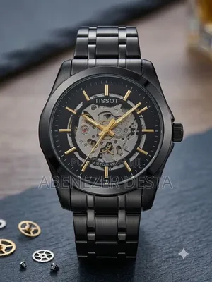 Jiji This Tissot Automatic Watch Features Black Case Skeleton Dial