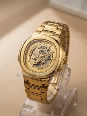 Patek Philippe Nautilus Style Watch Featuring a Skeletonized Dial