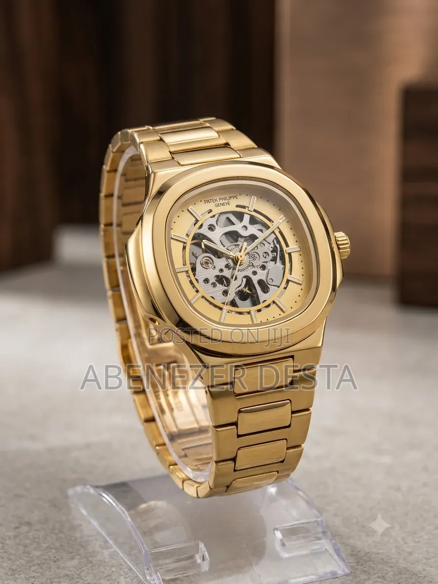 Patek Philippe Nautilus Style Watch Featuring a Skeletonized Dial