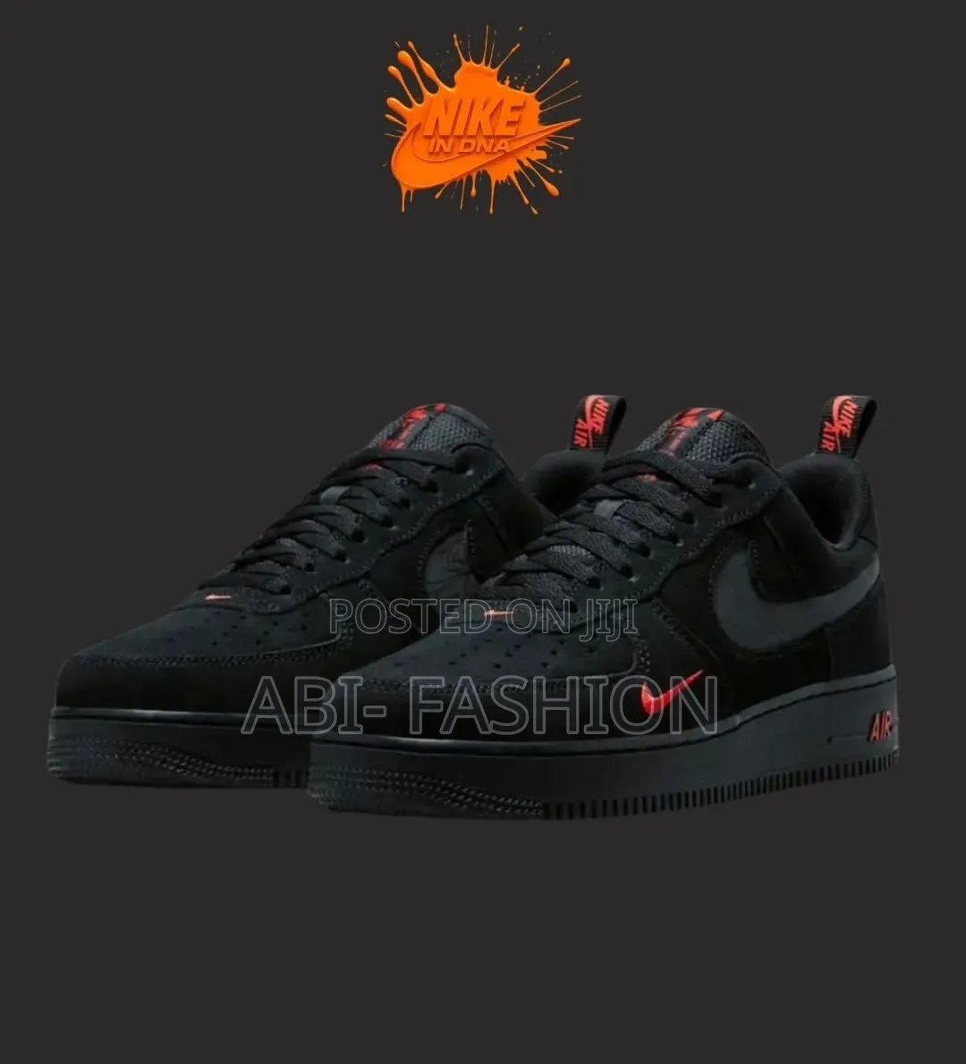 Nike Air Force 1'07 Multi Swoosh "Black Crimson" Low Shoes