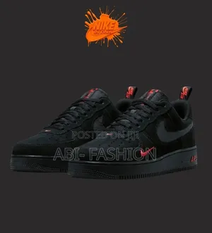 Nike Air Force 1'07 Multi Swoosh "Black Crimson" Low Shoes