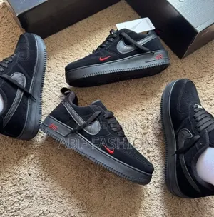 Nike Air Force 1'07 Multi Swoosh "Black Crimson" Low Shoes