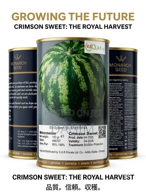 Monarch Seed Branded Crimson Sweet Watermelon Seeds.(ጣፋጭ የሀባብ ዘሮች።)