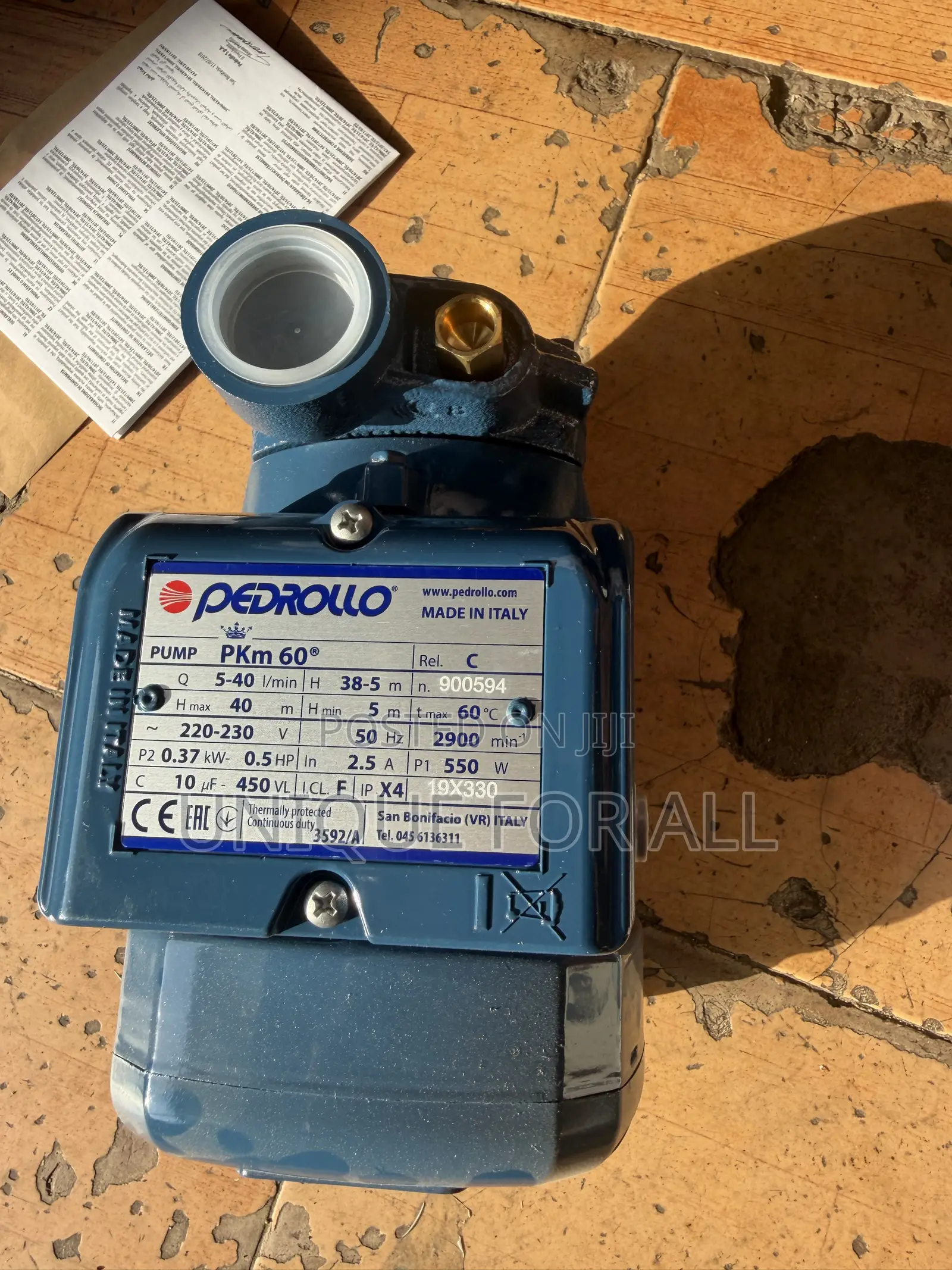 Pedrollo 0.5hp(0.37kw)pump