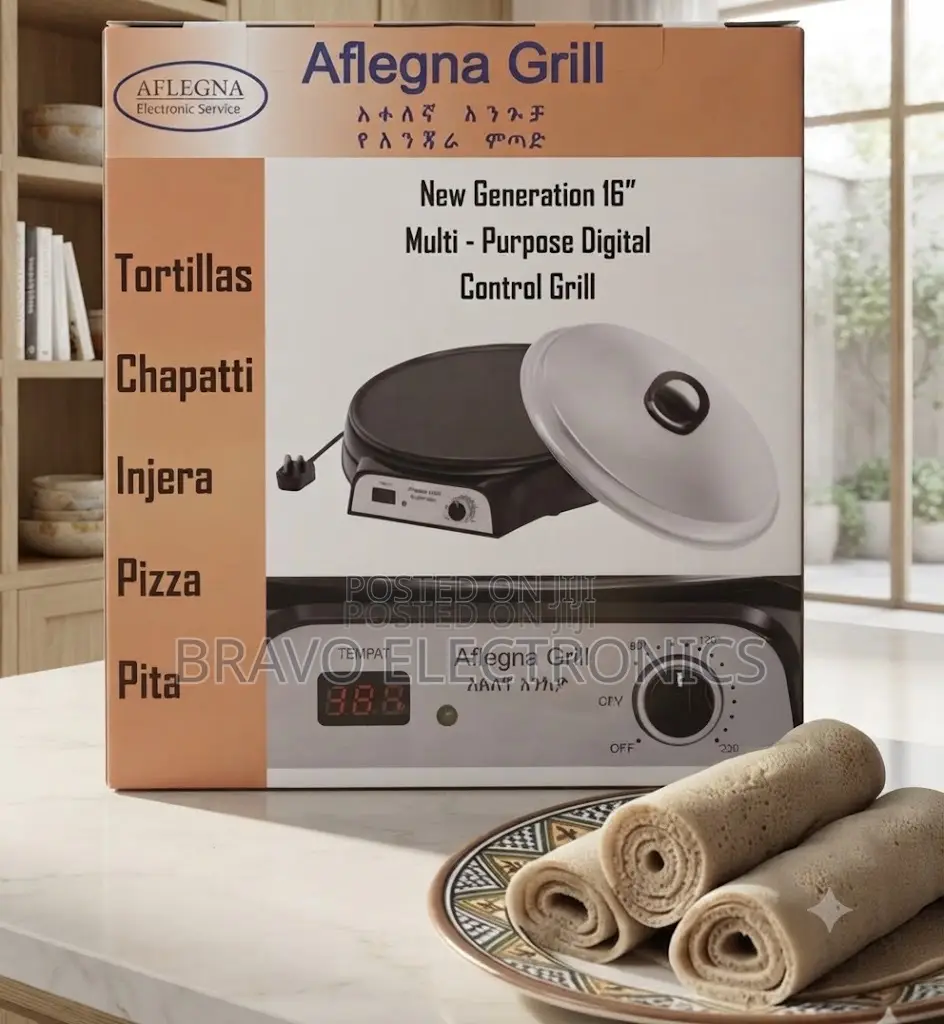  Aflegna Electric Grill | Injera Mitad | Multi-Purpose Cooking