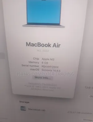 New Laptop Apple MacBook Air 2022 M2 8GB Apple M2 SSD 512GB
