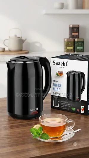 Saachi 1.8L Electric Kettle 2200W DoubleWall CoolTouch Fast Boiling