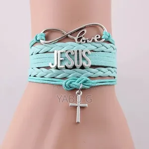 Jesus Cross Faith Love Music Silver Charms Multi Layer