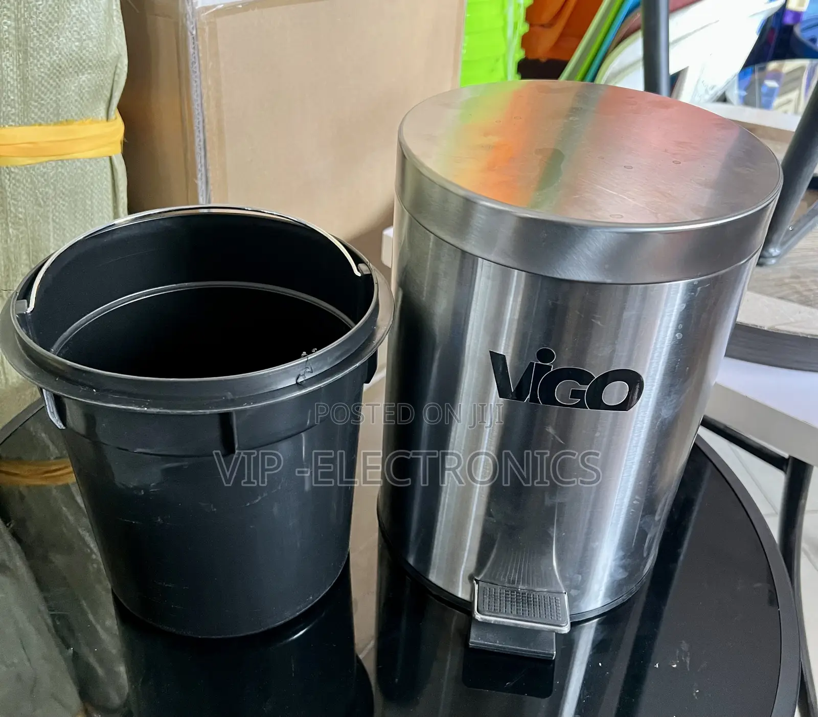 VIGO Stainless Steel 5L Pedal Dust Bin With Soft-Close Lid