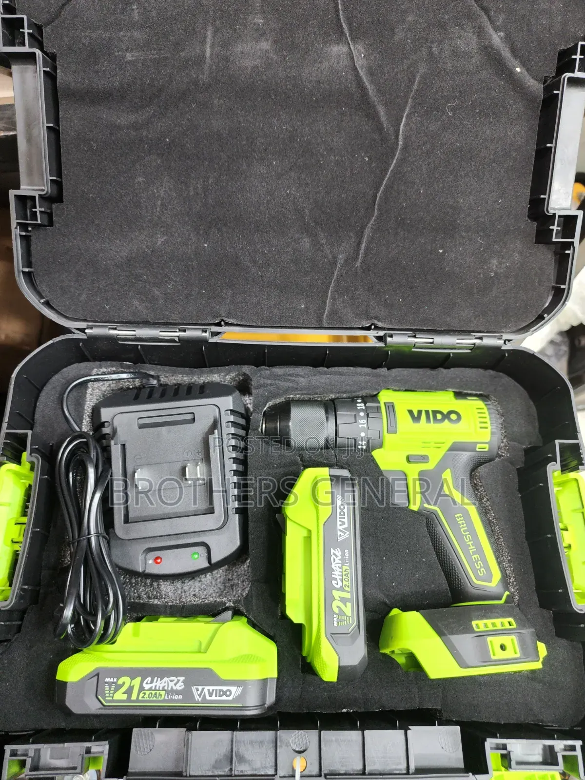 ​ VIDO 21V Cordless Brushless Drill (በቻርጅ የሚሰራ)