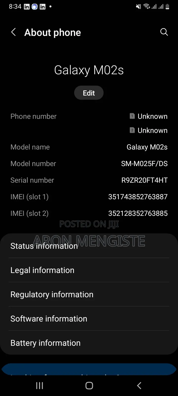 Samsung Galaxy M02s 64 GB Black