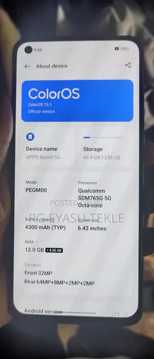 Oppo Reno 5 256 GB Black