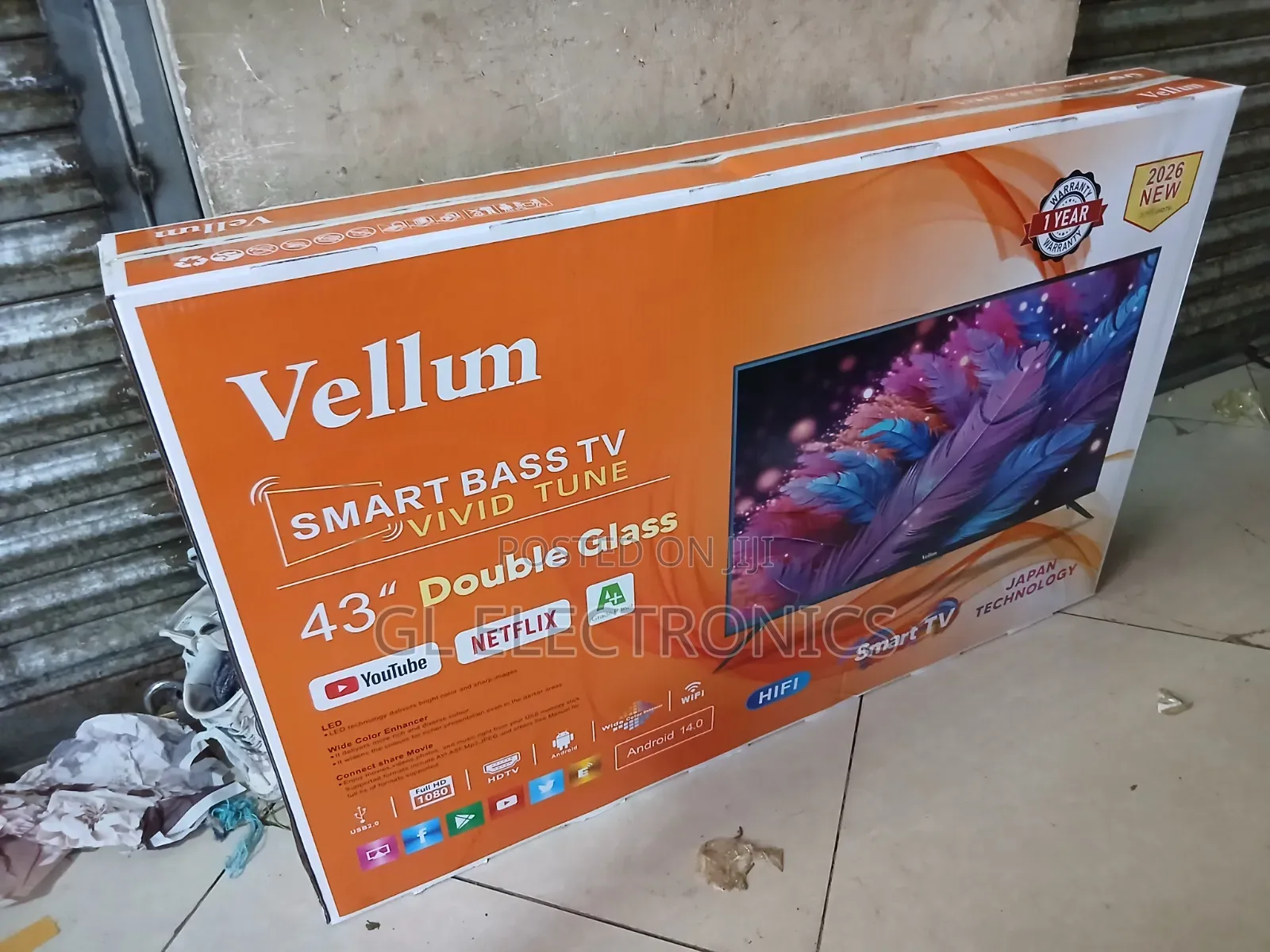 Vellum Smart Base 43 inches TV 2026 Double Glass
