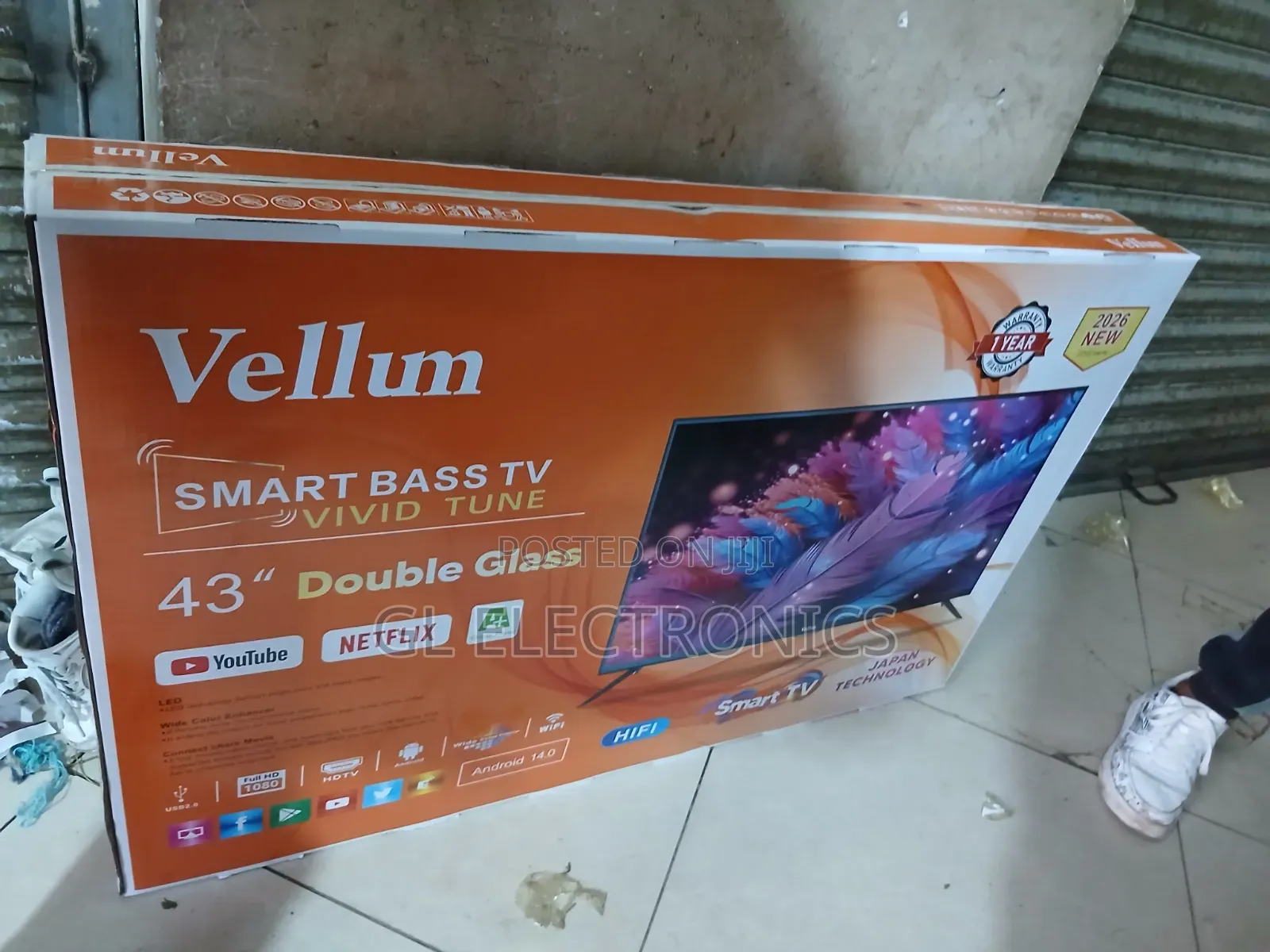 Vellum Smart Base 43 inches TV 2026 Double Glass