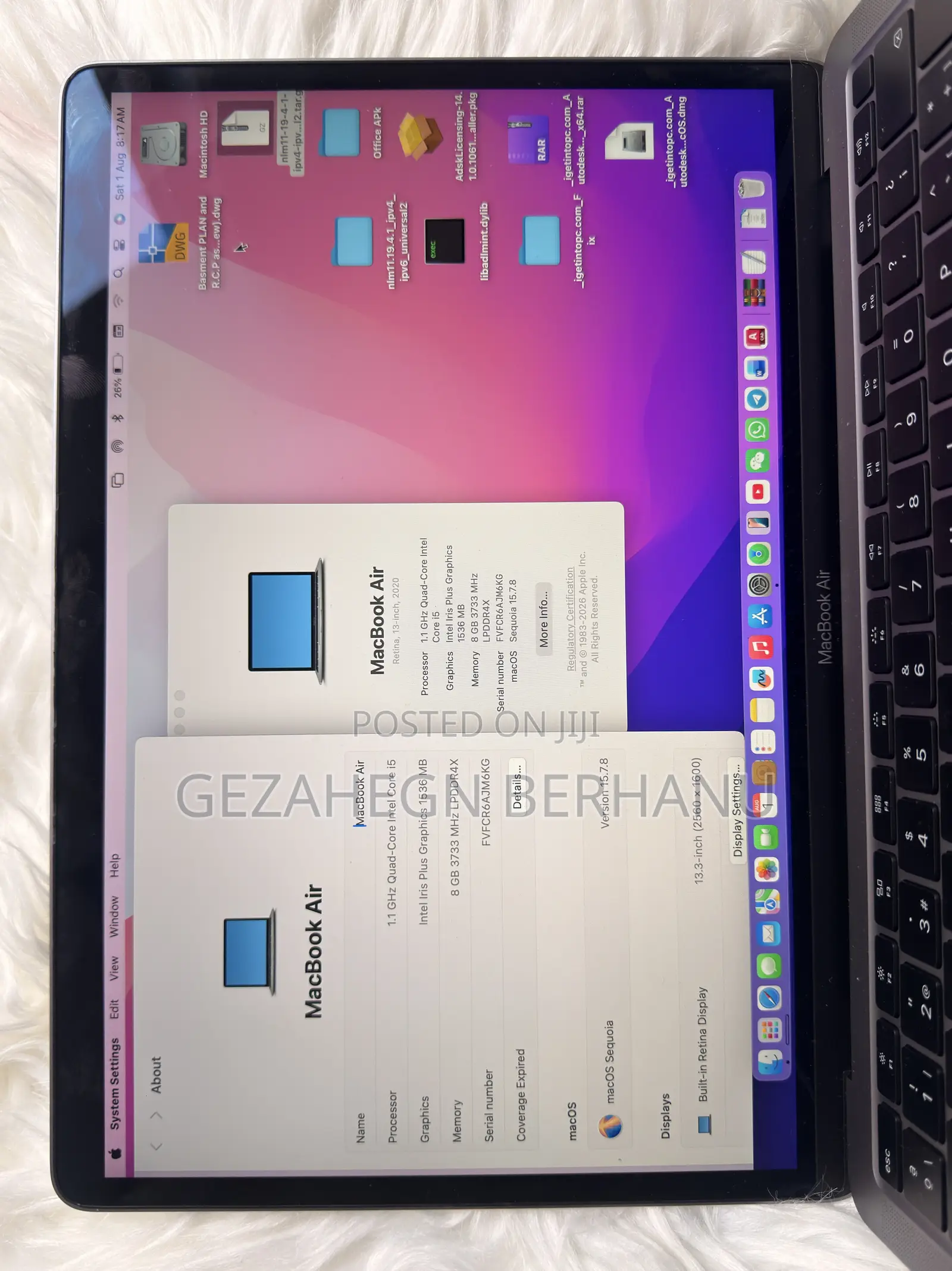 New Laptop Apple MacBook Air 2020 8GB Intel Core i5 SSD 512GB