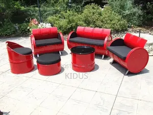 Sofa Seat and Coffee Table Made From Oil Barrel
