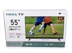 Wega TV 55" Smart Android TV – Double Glass Design | New 2026 Model