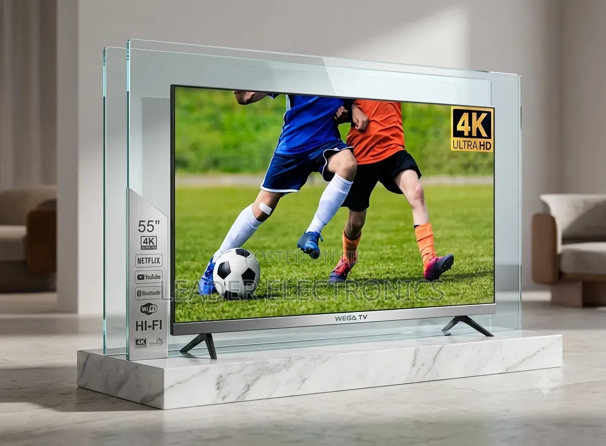 Wega TV 55" Smart Android TV – Double Glass Design | New 2026 Model