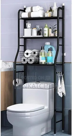 4-Tier Over-the-Toilet Bathroom Storage Rack - White