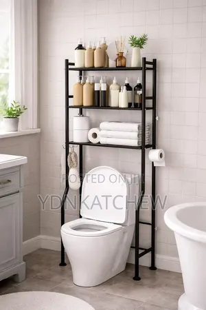 4-Tier Over-the-Toilet Bathroom Storage Rack - White