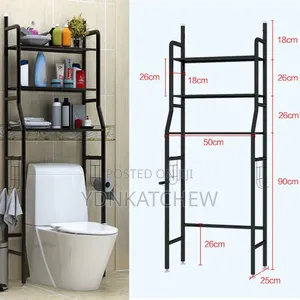 4-Tier Over-the-Toilet Bathroom Storage Rack - White