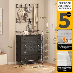 2in 1 Shoe Rack With Door (የ ጫማ መደርደሪያ )የ ጫማ ማስቀመጫ በበር