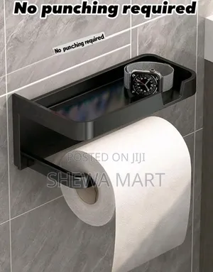 Bathroom Storage Rack, ABS Plastic Wall-Mounted Toilet Paper Holder