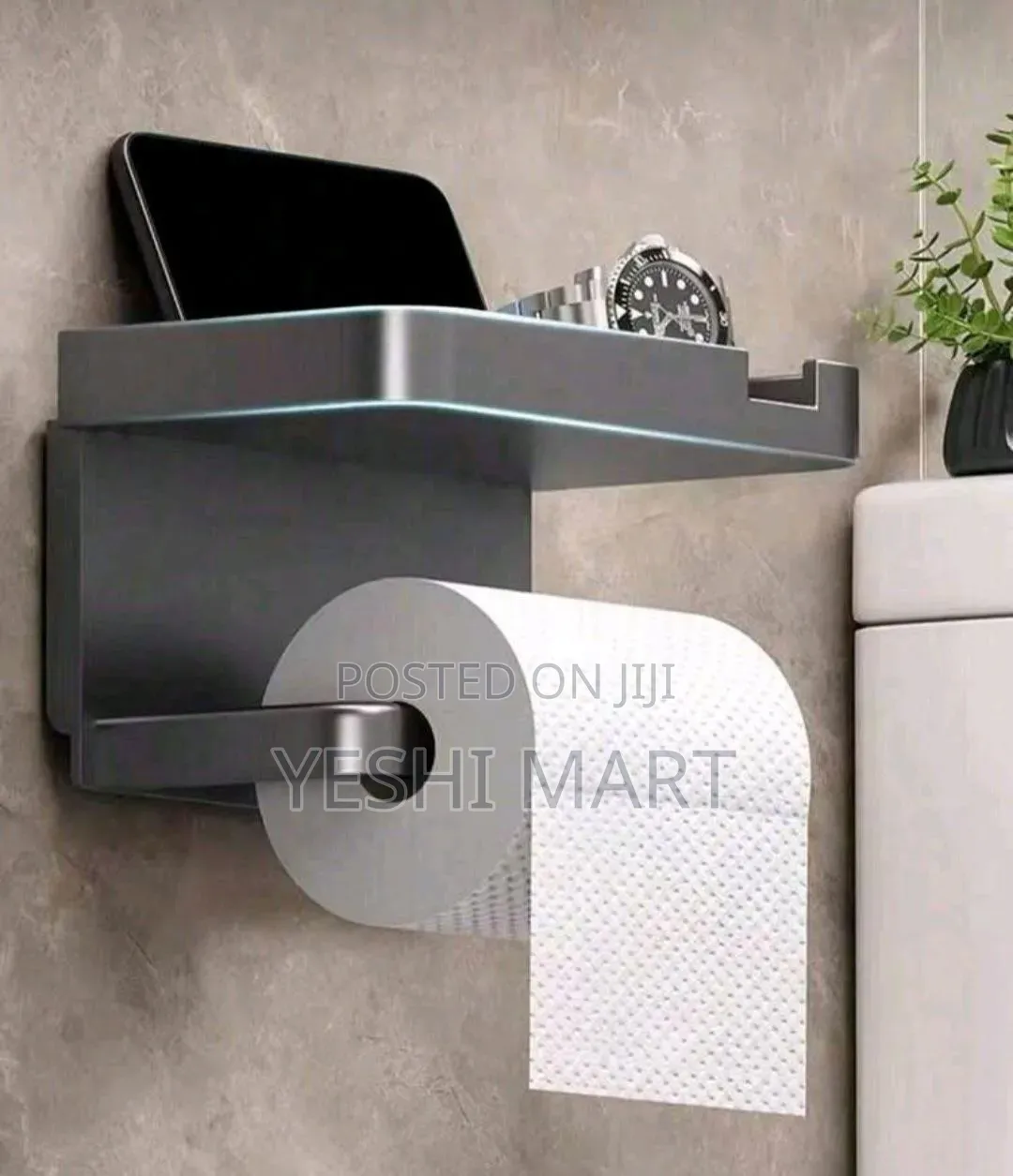 Bathroom Storage Rack, ABS Plastic Wall-Mounted Toilet Paper Holder
