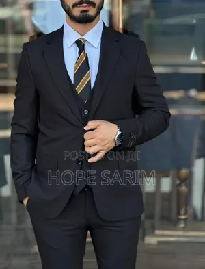  Men's Premium 3-Piece Tailored Suit (Black, Navy Blue)